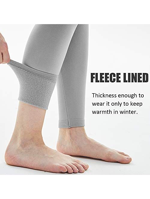 DINNAPE Fleece Lined Winter Warm Soft Thick Seamless High Waisted Leggings