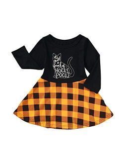 Toddler Baby Girls Clothes Halloween Dress Cartoon Pumpkin Ghost Spider Print Outfits