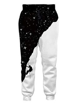 Goodstoworld Unisex 3D Graphic Jogger Pants Lightweight Comfortable Baggy Sweatpants with Drawstring Pockets S-XXL