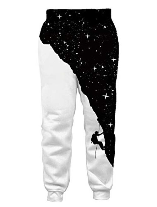 Goodstoworld Unisex 3D Graphic Jogger Pants Lightweight Comfortable Baggy Sweatpants with Drawstring Pockets S-XXL