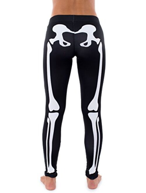Tipsy Elves Skeleton Halloween Costume Leggings - Skeleton Tights for Women