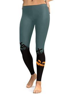 Spadehill Womens Halloween Party Funny Graphic Leggings