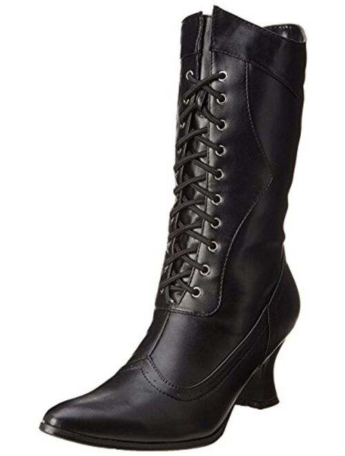 Ellie Shoes Women's 253 Amelia Victorian Black Polyurethane High Heel Boot, 