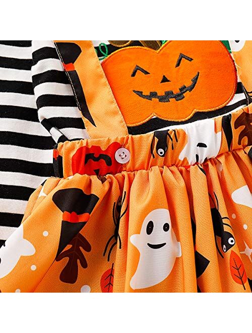 Truly One Toddler Girls Halloween Outfit Little Girls Pumpkin Costume Dress Set