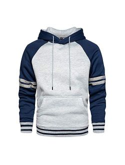 TOLOER Pullover Hoodie Men Blend Fleece Long Sleeve Sweatshirt with Kanga Pockets