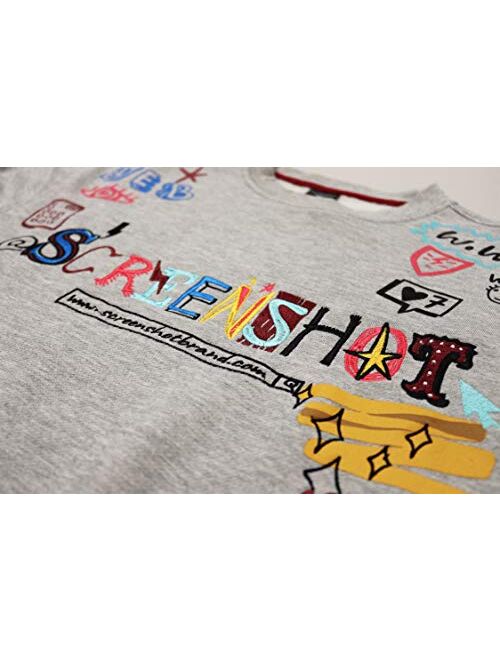 Screenshotbrand Mens Urban Hip Hop Premium Fleece - Pullover Active Urbanwear Street Fashion Crew Neck Sweatshirt