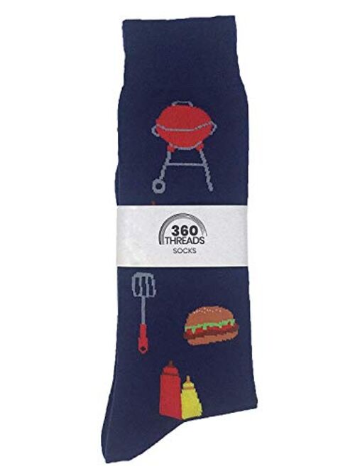 360 Threads Mens Novelty Socks - 2 Pair Set Choose Print: Halloween Food #1 Dad