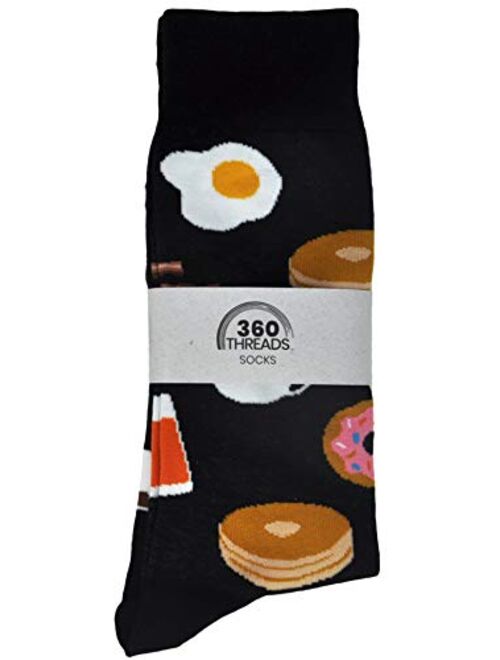 360 Threads Mens Novelty Socks - 2 Pair Set Choose Print: Halloween Food #1 Dad