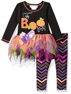 Bonnie Baby Baby Girls' Appliqued Tutu Dress and Legging Set