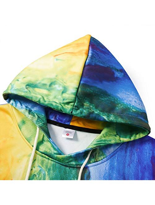 TUONROAD 3D Graphic Hoodies Sweaters with Fleece Realistic Sweatshirts Pullover for Men Women