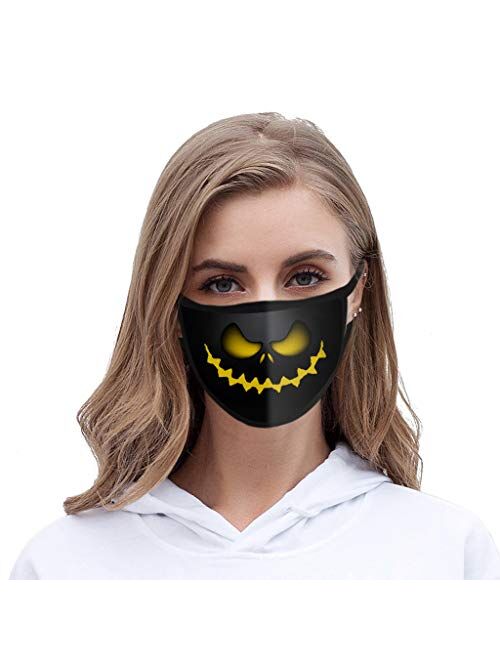 Halloween Face_Masks for Adults Dust Washable Reusable Halloween Face Bandanas Indoor and Outdoor Activities