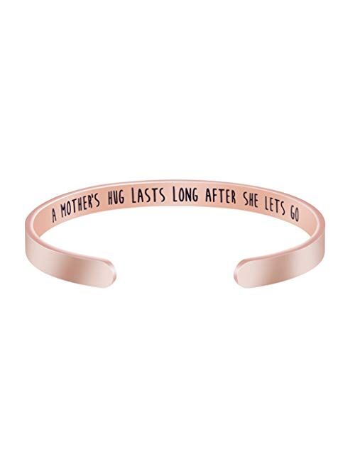 Joycuff Motivational Bracelet for Women Cuff Bangle Stainless Steel Open Engraved Inspirational Jewelry