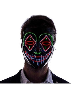 JOYIN Halloween Cosplay LED Mask Light Up Scary Skull/Clown Mask with 3 Lighting Modes for Halloween Cosplay Costume Party