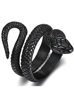 Jude Jewelers Stainless Steel Retro Vintage Snake Stye Cocktail Party Statement Biker Ring