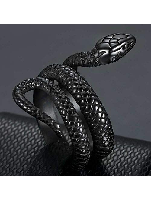 Jude Jewelers Stainless Steel Retro Vintage Snake Stye Cocktail Party Statement Biker Ring