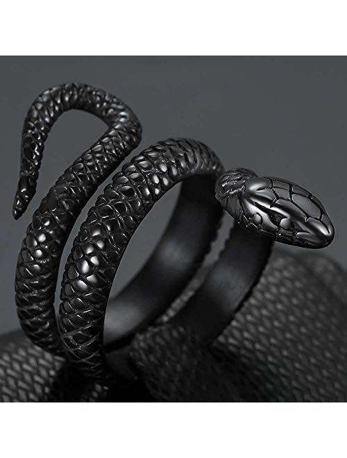 Jude Jewelers Stainless Steel Retro Vintage Snake Stye Cocktail Party Statement Biker Ring