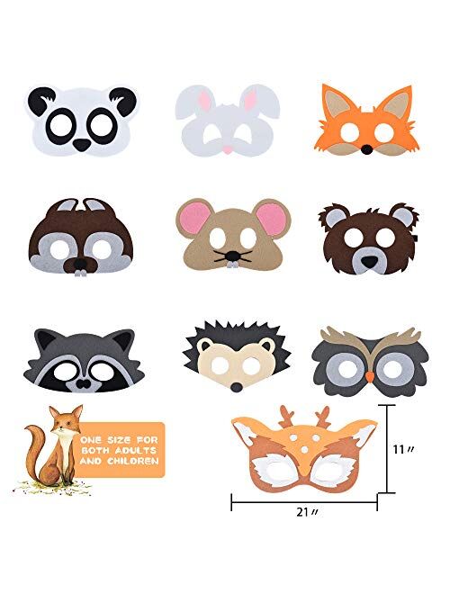 Halloween Animal Party Friends of The Forest Farm Animal Camping Felt Birthday Party mask Role Play Cartoon mask