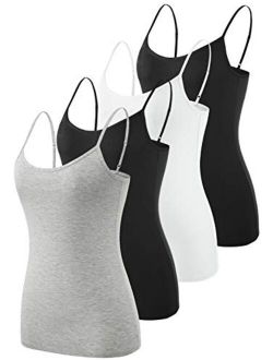 Vislivin Women's Basic Solid Camisole Adjustable Spaghetti Strap Tank Top