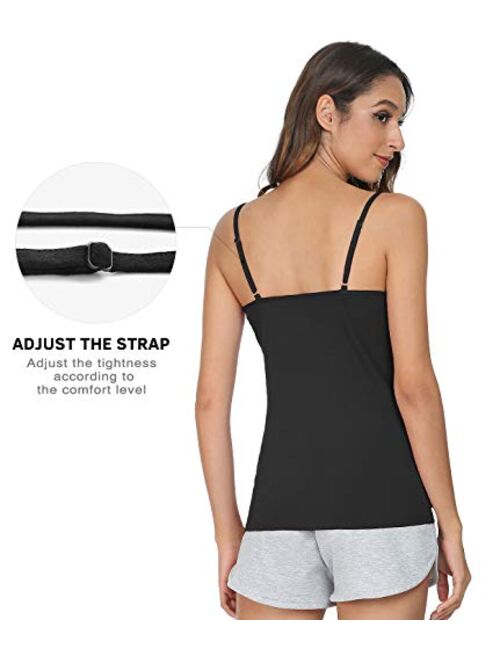Vislivin Women's Basic Solid Camisole Adjustable Spaghetti Strap Tank Top
