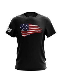 U.S Flag Patriotic Military Army Mens T-Shirt Printed & Packaged in The USA