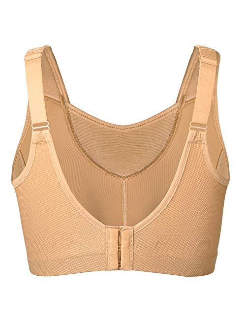 SYROKAN Women's High Impact Bounce Control Wirefree Non-Padded Full Figure Plus Size Sports Bra