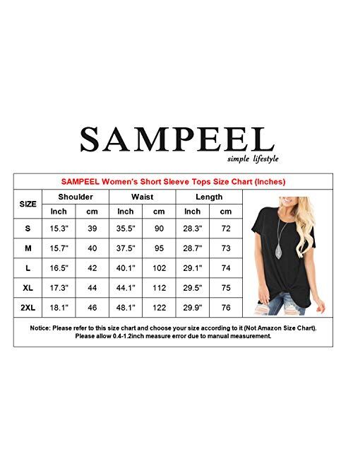 SAMPEEL Women's Casual Shirts Twist Knot Tunics Tops