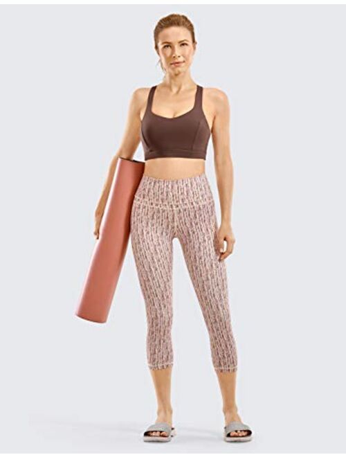 CRZ YOGA Women's Strappy Sports Bra Full Coverage Padded Full Size Supportive Cute Workout Yoga Bra Tops Sexy Back