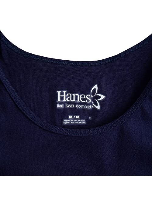 Hanes Black Cotton Pull On Tank Top
