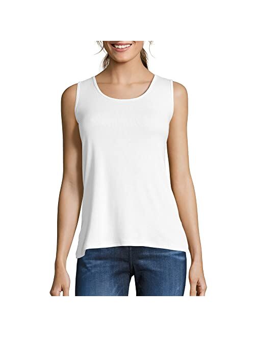 Hanes Black Cotton Pull On Tank Top