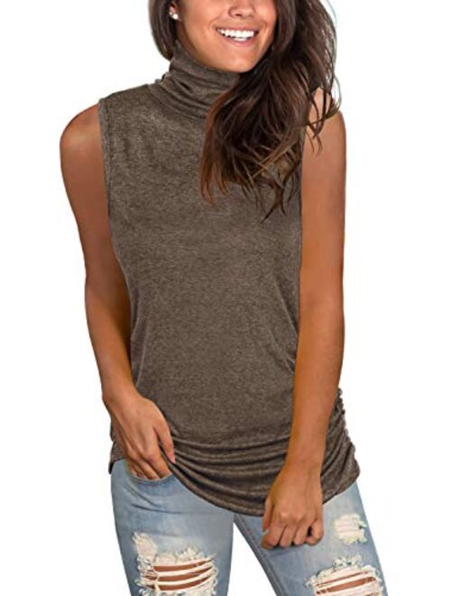 Jescakoo V Neck Tank Tops for Women Casual Sleeveless Shirts Loose Fit