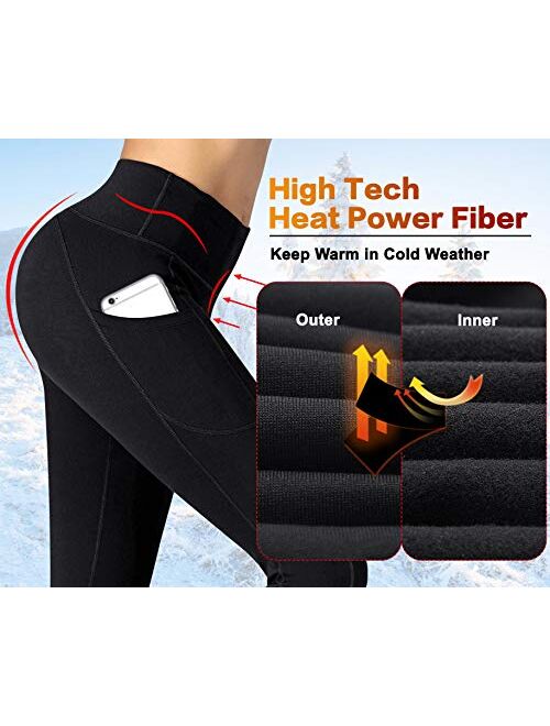 IUGA Fleece Lined Warmest Yoga Pants with Pockets for Women, High Waisted Thermal Leggings with Pockets