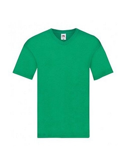 Mens Cotton Solid Short Sleeve Original V Neck T-Shirt