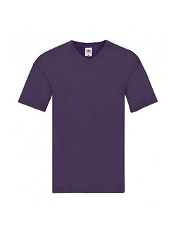 Mens Cotton Solid Short Sleeve Original V Neck T-Shirt