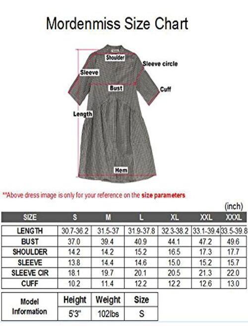 Mordenmiss Women's New Half Sleeve High Low Loose Tunic Tops
