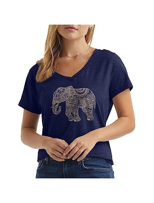 Hanes Womens Short Sleeve Graphic V-neck Tee (multiple graphics available)