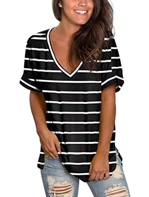 SAMPEEL Womens Short Sleeve T Shirts Summer Casual Tunic Tops