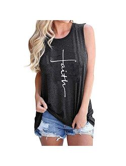 Women Cross Faith T-Shirt Printed V-Neck Casual Short Sleeve Graphic Cute Tops