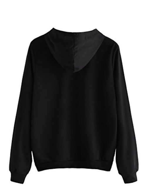 SweatyRocks Sweatshirt Women's Pullover Sweatshirt Letter Print Hoodie