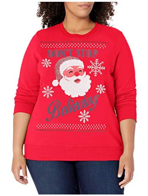JUST MY SIZE Women's Size Plus Ugly Christmas Sweatshirt