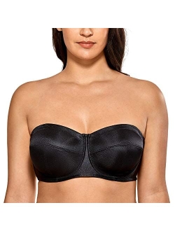 Women's Strapless Bra for Large Bust Underwire Ultra Support Convertible Strap