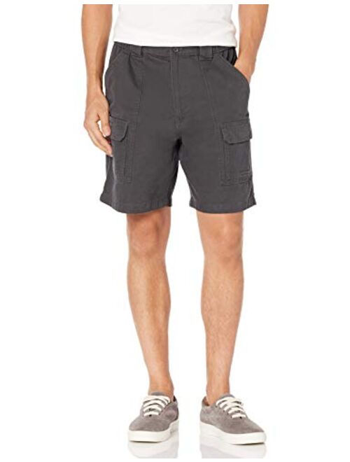 Savane Mens Denim Solid Relaxed Fit Hiking Cargo Shorts