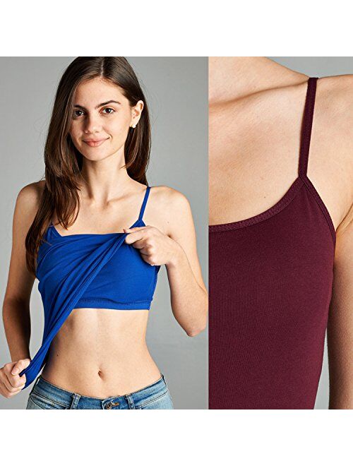 Emmalise Women's Camisole Built in Bra Wireless Fabric Support Short Cami