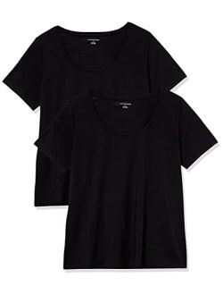 Women's 2-Pack Classic-Fit Short-Sleeve Scoopneck T-Shirt