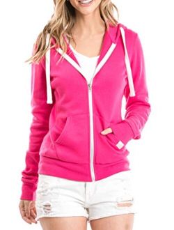 Urban Look Womens Active Long Sleeve Fleece Zip Up Hoodie with Plus Size