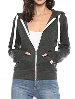 Urban Look Womens Active Long Sleeve Fleece Zip Up Hoodie with Plus Size