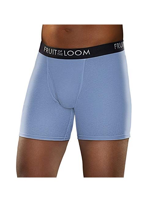 Fruit of the Loom Men's Cotton Solid Breathable Underwear Boxer