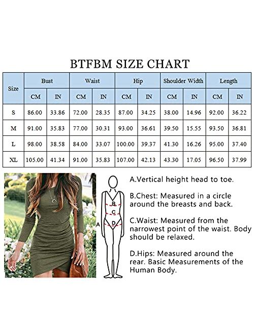 BTFBM Women Fashion Ruched Elegant Bodycon Long Sleeve Wrap Front Solid Color Casual Basic Fitted Short Dress