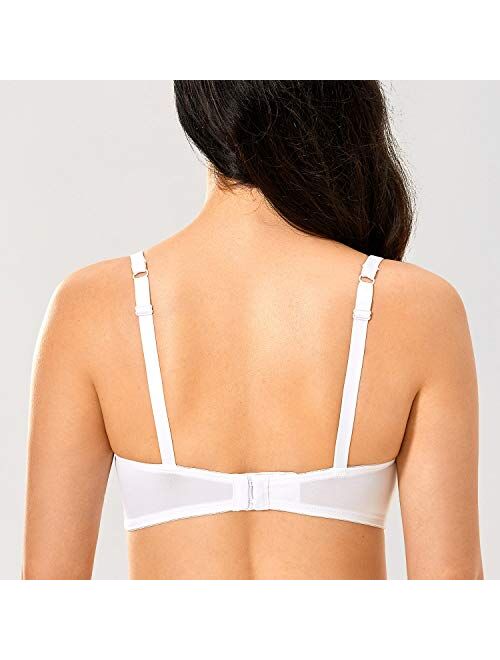 DELIMIRA Women's Lightly Padded Smooth Wirefree Triangle Contour T Shirt Bra