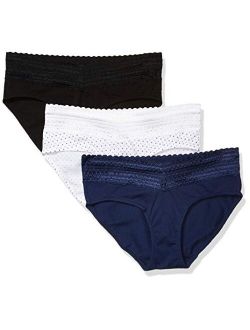 Women's No Pinching No Problems 3 Pack Cotton Hipster with Lace Panties