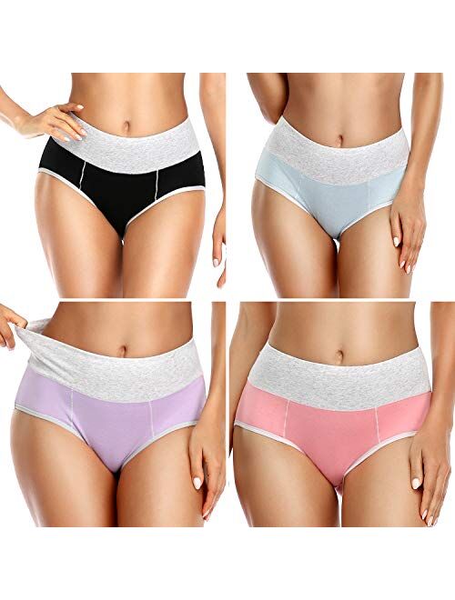 UMMISS Underwear for Women High Waisted Soft Comfy Stretch Full Coverage Ladies Breifs Womens Cotton Underwear Multipack